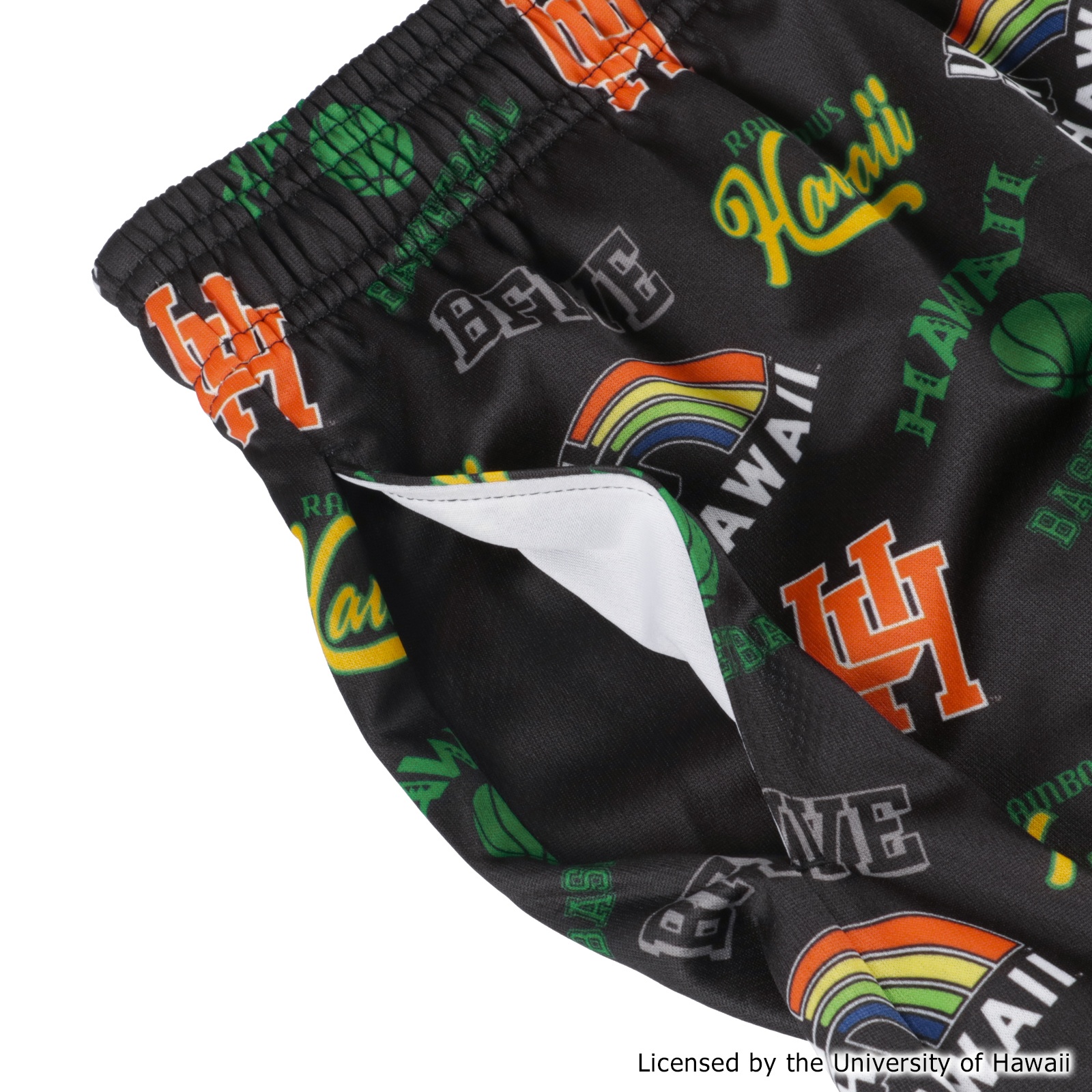 HAWAII RAINBOW SHORTS BLACK [膝上丈]