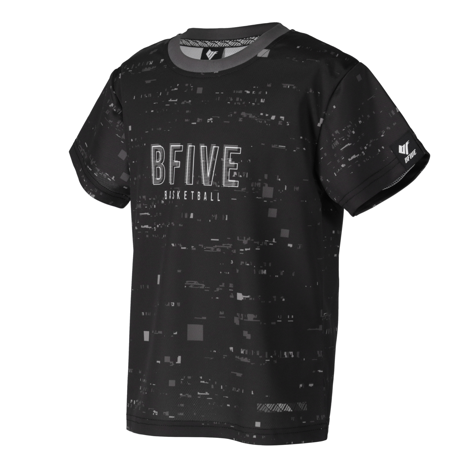 BFIVE DIGINOISE Fit TEE ジュニア バスケットボールTシャツ ブラック グレー