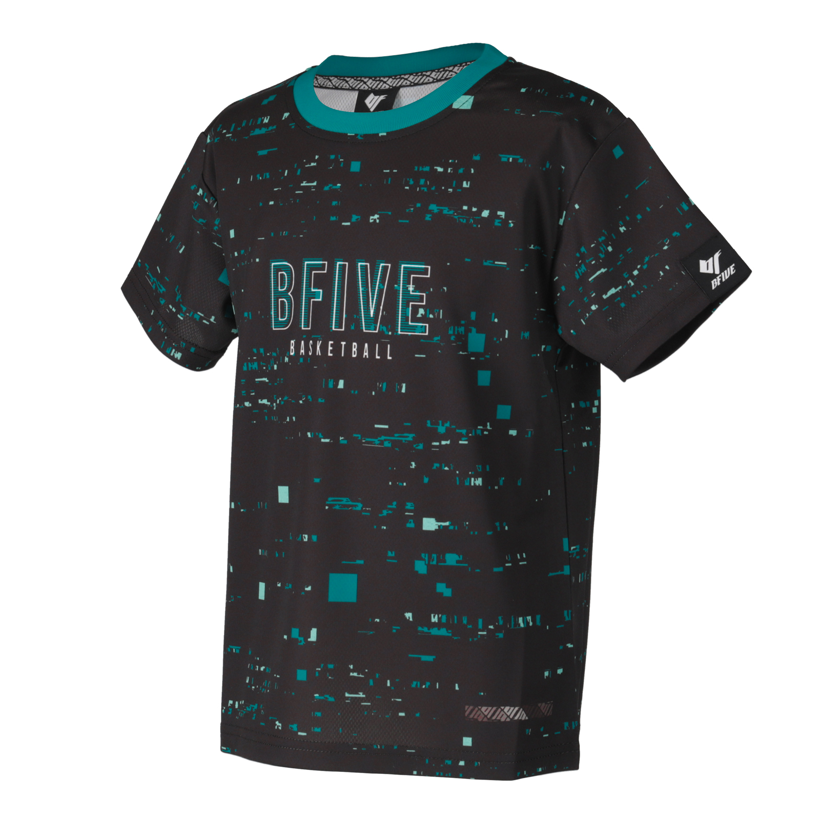 BFIVE DIGINOISE Fit TEE ジュニア バスケットボールTシャツ ブラック グリーン